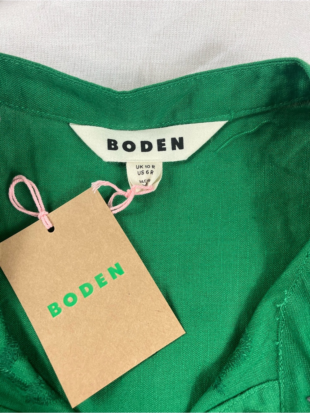 Boden Green Mae Linen Blend Shirt Dress - Picture 6 of 11